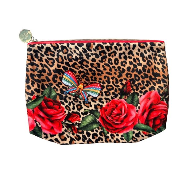 Estée Lauder Floral Cheetah Cosmetic Bag Circular Fashion Gift - Picture 1 of 4